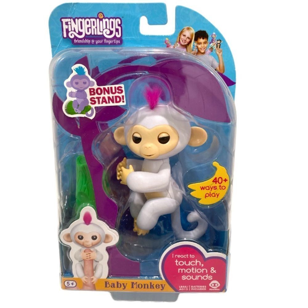 WowWee Fingerlings Interactive Pet Baby Monkey Sophia With Bonus Stand